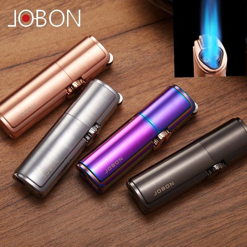 Jobon One Triple Torch Lighter Windproof Gas Butane Jet Flint Lighter 3 Nozzles