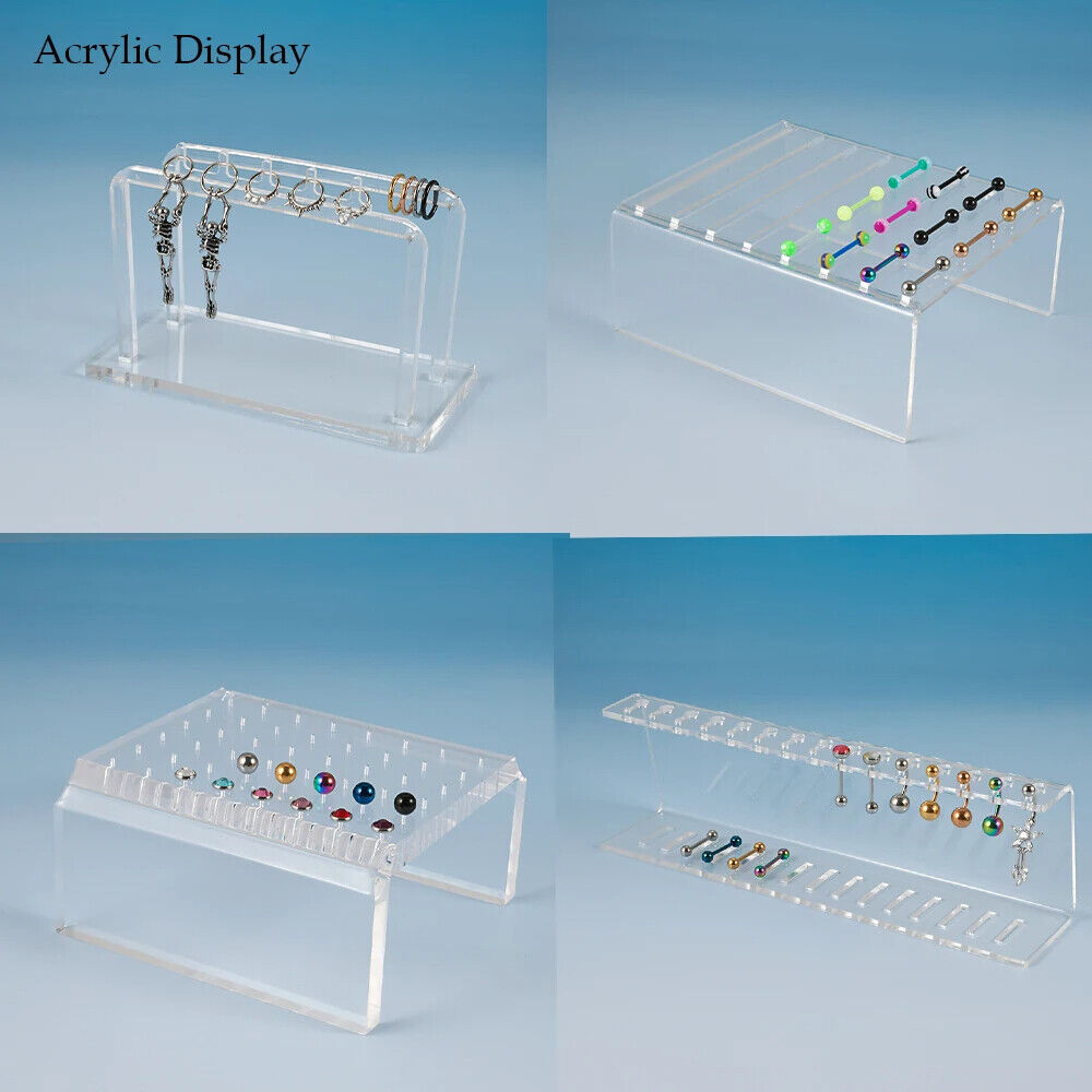 Jewelry Display Board Clear Acrylic Earrings Nose Tongue Studs Organizer Holders