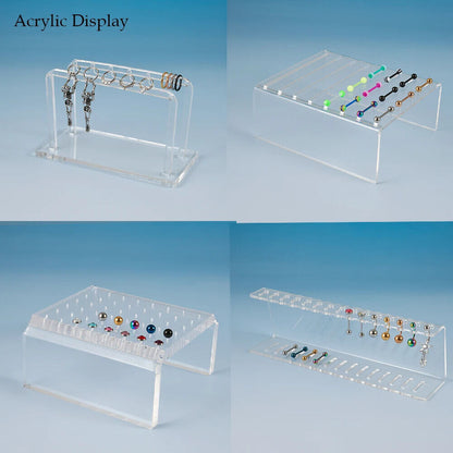 Jewelry Display Board Clear Acrylic Earrings Nose Tongue Studs Organizer Holders