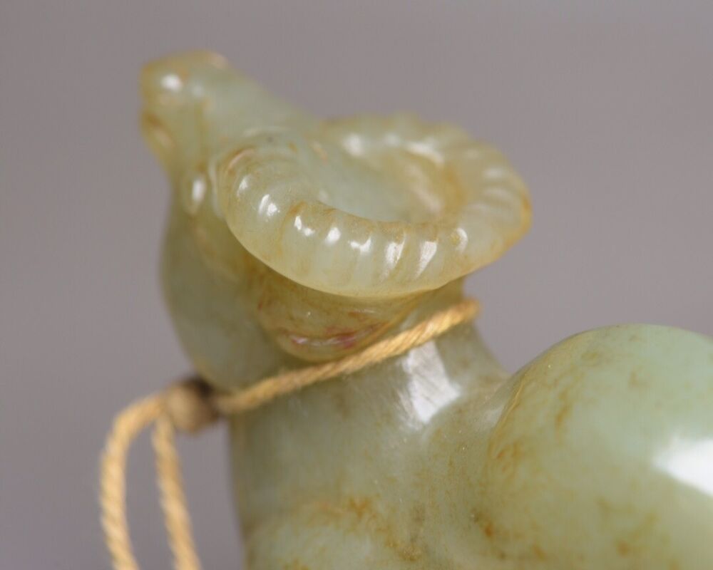 Chinese Antique Hetian Jade Carving Sculpture Cattle Statue Figurine Collection
