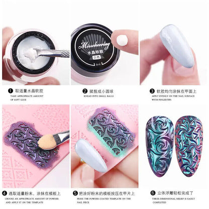Nail Art Tool Silicone Stamping Plates 3D Template Manicure Design Printing Mold