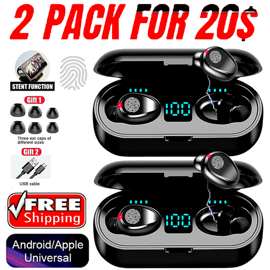 2X Bluetooth 5.0 Wireless TWS Earbuds Headphone Headset Noise Cancelling Gift