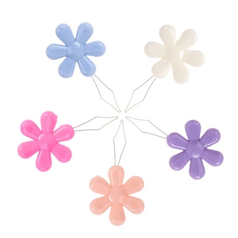 Needle Threaders 20Pcs Multicolor Flower Shape Wire Loop Cross Stitch Guide Tool