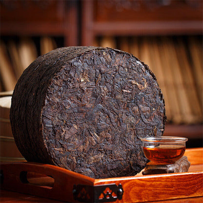 Bingdao Ripe Puer Tea Antique Pu-erh Black Tea Cake Ecology Pu'er Organic 357g