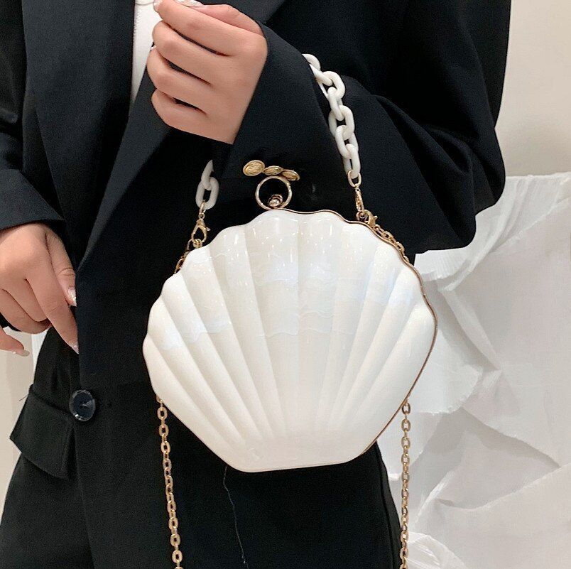 Chain Shell Bag Portable Small Bag Printed Shoulder Messenger Bag 20*6*17 CM 1PC