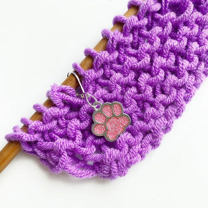 Stitch Markers 4Pcs Enamel Metal Dog Footprints Butterfly Heart Crochet Lock Kit