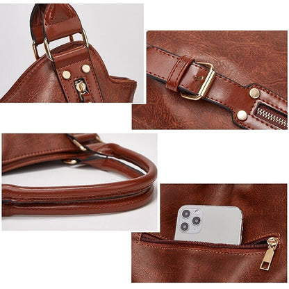 Handbag Bag Side Pockets Bag PU Leather Totes Shoulder Bags Ladies