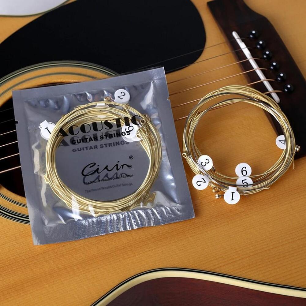 Cuerdas De Guitarra Acustica 6 Unidades Muy RESISTENTES Y De GRAN CALIDAD new
