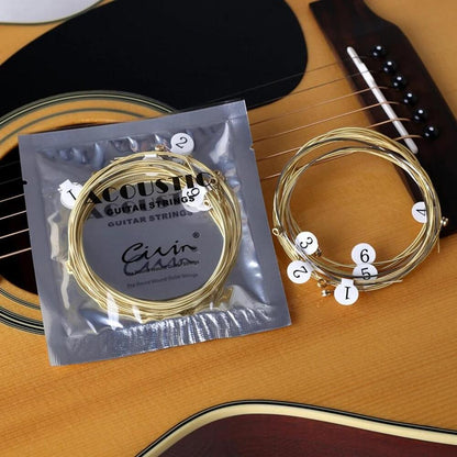 Cuerdas De Guitarra Acustica 6 Unidades Muy RESISTENTES Y De GRAN CALIDAD new