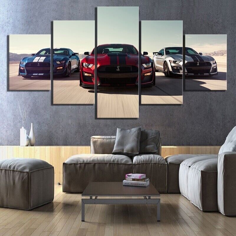 Luxury Sports Cars Ford Mustang 5 Piece Canvas Print Wall Art Poster Home Decor