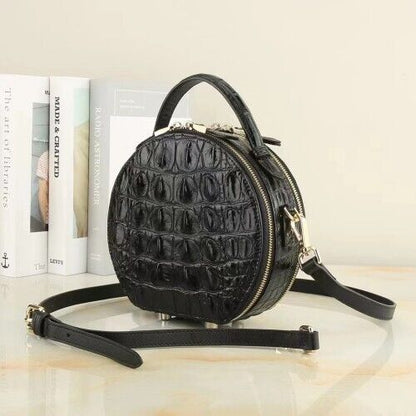 Black Alligator Crocodile Skin Handbags, New Desinger Women's Sling Shouler Bags