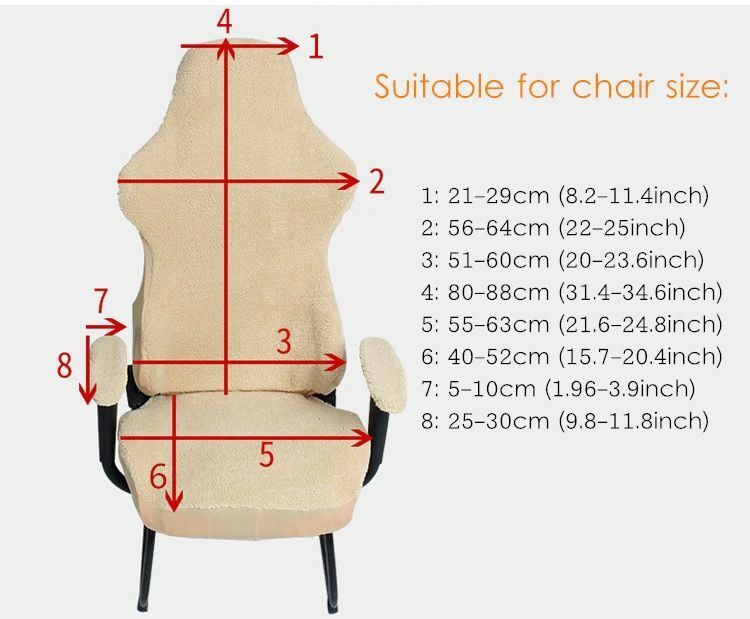 4Pcs/Set Elastic Gaming Chair Warm Cover+Armrest Pads Lambswool Spandex Cushions