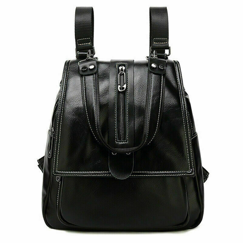 100% Genuine Leather Women's Backpack Travel Bag School Rucksack Crossbody Bag