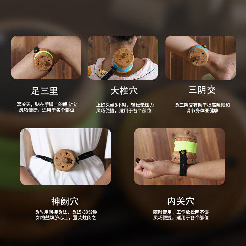 Portable Moxibustion Bamboo Moxa Pot Wooden Handwork Wormwood Strip Box Tool艾灸艾草