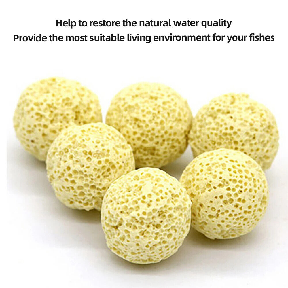 Aquarium Filter Media 20-100Pcs Quartz Fish Tank Cleaning Bio Ceramic Rings Tool