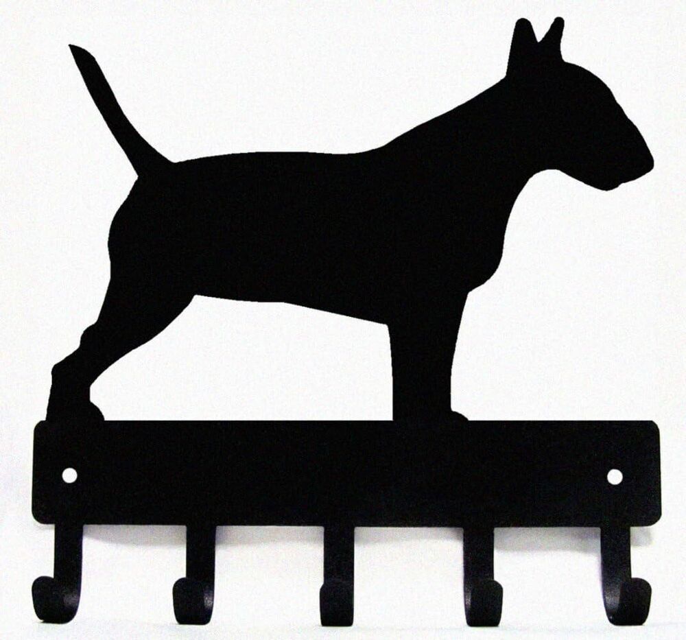 Bull Terrier Dog - Key Hooks & Keychain Holder-6 inch/9 inch Wide Metal Wall Art