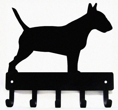 Bull Terrier Dog - Key Hooks & Keychain Holder-6 inch/9 inch Wide Metal Wall Art