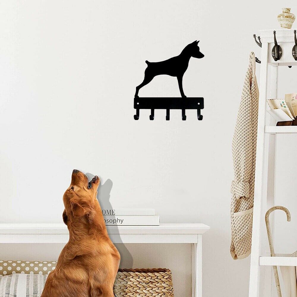 Miniature Pinscher - Key Rack Hook Up Iron Crafts Rack- Pendant Wall Art Decor