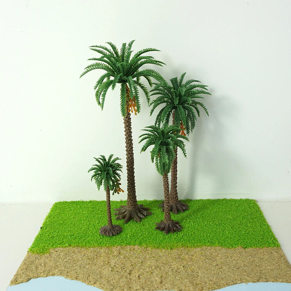 Coconut Palm Model Trees 10Pcs Plastic Scale DIY Park Rainforest Scenery Diorama