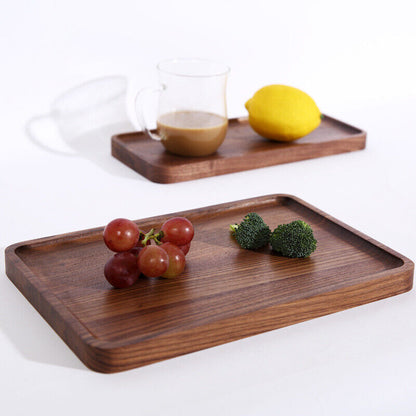 1pcs Wooden Serving Tray Square Plate Tableware Food Tea Server Kitchen Dishes