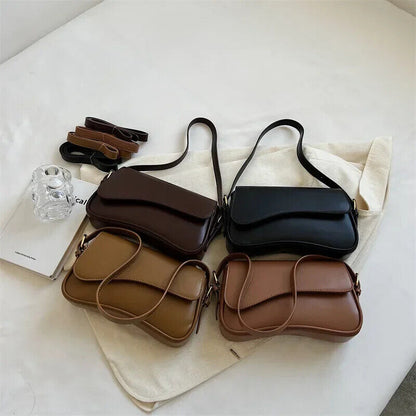 Leather Crossbody Bags Women Female Shoulder Underarm Bag Armpit Handbags Purses