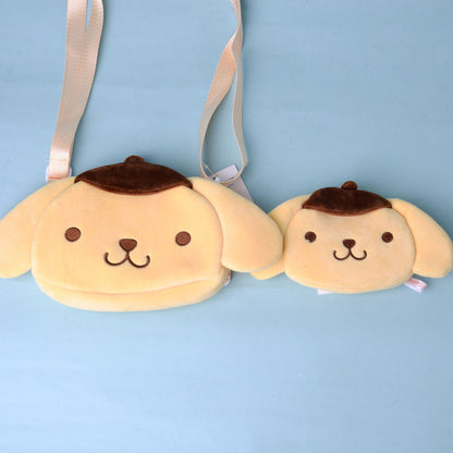 Sanrio Cute Plush Kuromi Cinnamoroll Melody Storage Bag and Wallet Messenger Bag