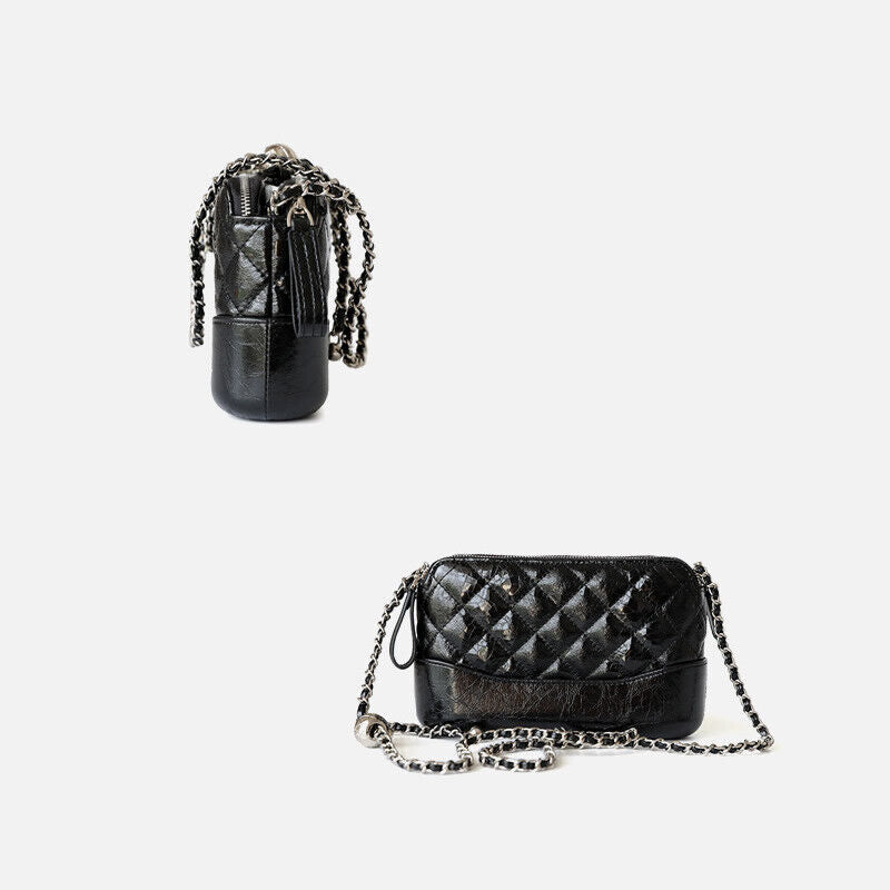 Small Mini Quilted Real Leather Clutch Shoulder Bag Wallet Chains Purse Handbag