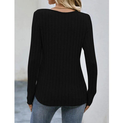 US Womens Long Sleeve T Shirt Blouse Ladies Autumn Plain Pullover Tops Plus Size