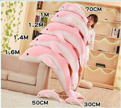 Large Plush Dolphin Stuffed Toys 30~120cm Sea Animal Soft Baby Sleeping Pillows