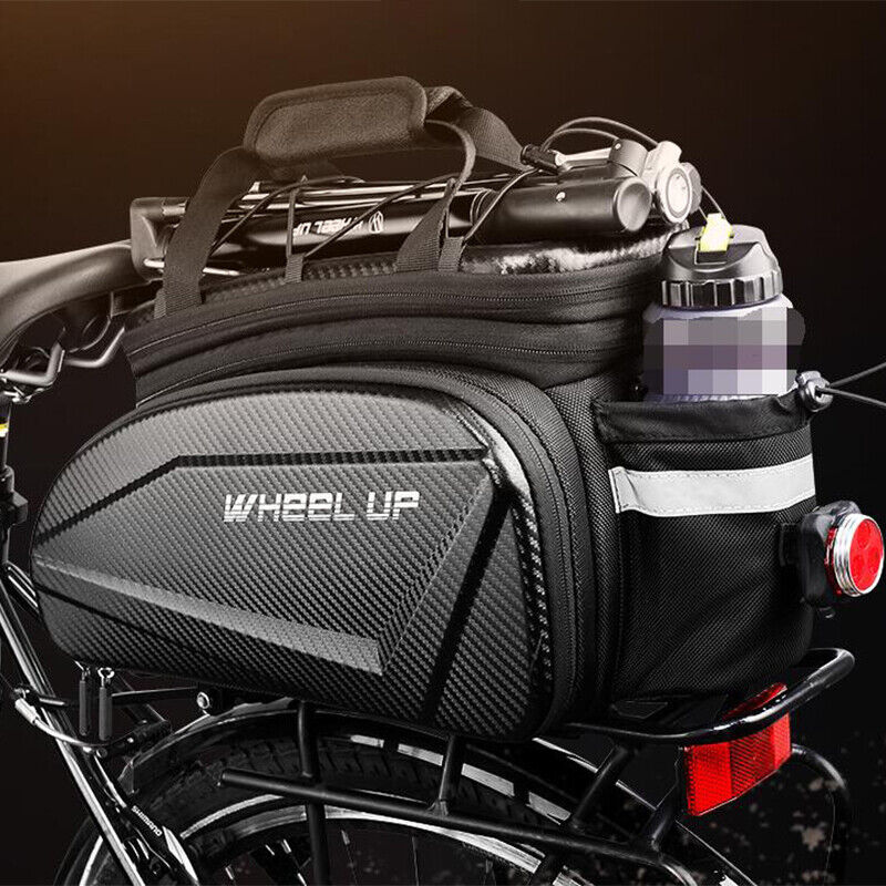 Bike MTB Bicycle Carrier Bag Trunk Pannier Cycling W/ Rain Cover Rear Seat Bag