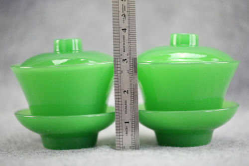 A PAIR CHINESE EXQUISITE HANDMADE WORK BEYOND COMPAR DELICATE JADE TEACUP