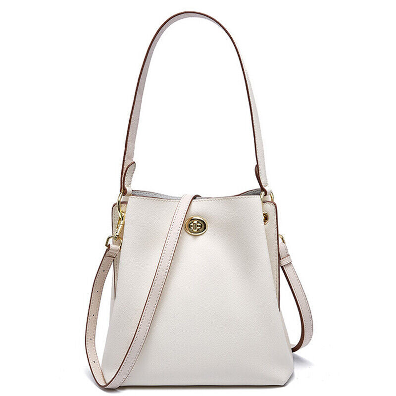 100% Genuine Leather Women's Elegant Handbags Bucket Bag Sling Shoulder Bag