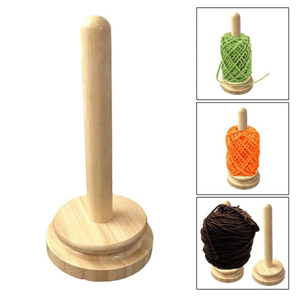 Yarn Ball Holder Wood Paper Towel Ribbon Knitting Organizer Accessory 18x10x10cm