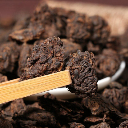 Pu-erh Loose Tea Ripe Puer Nubs Nugget TeaAged Golden Bud Lao Cha Tou