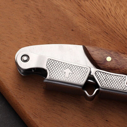 Wood Handle Corkscrew Luxury Bottle Opener Wooden Cutter Wine Tools Metal Steel