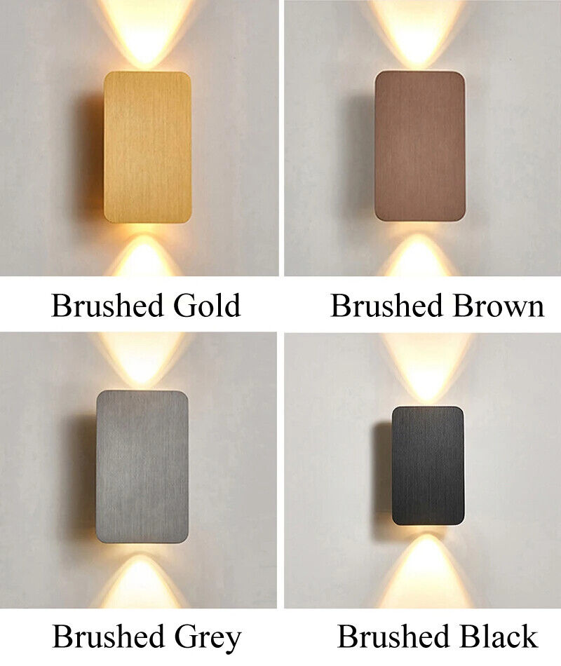 Wall Lamp 6W LED Modern Simple Indoor Decor Brushed Gold Black Double Head Light