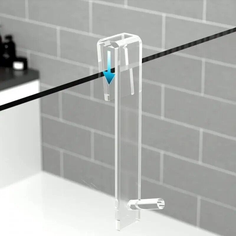 Over Door Hook Acrylic Bathroom Shower Towel Rack Punch-Free Bathrobe Hanger 7in