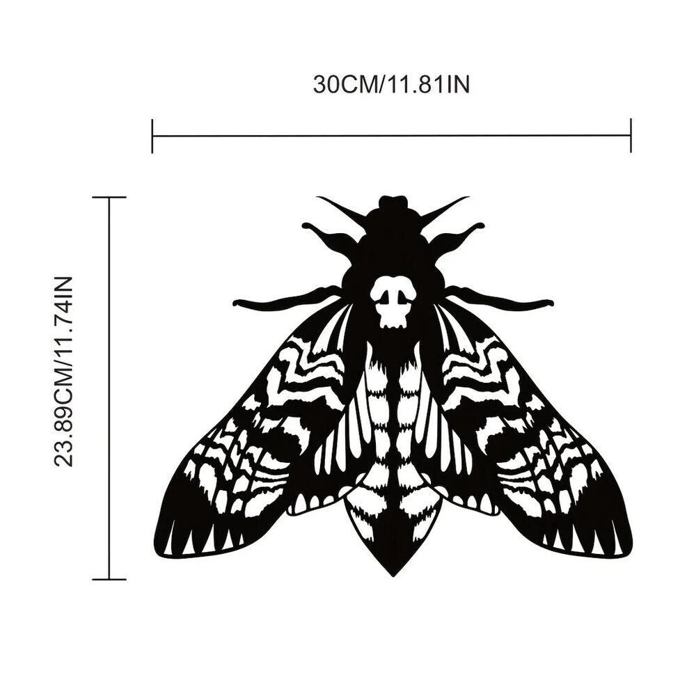 Metal Gothic Death Head Moth Art Wall Decor Moth Metal Art Metal Moth Sign Moth
