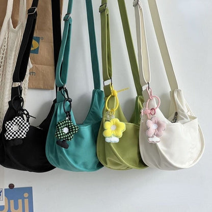 Canvas Bag Messenger Solid Color Handbags Shoulder Underarm Bag Crossbody Purse