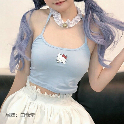 Hello Kitty Cartoon Millennium Spicy Girl Cute Print Tank Top Girl
