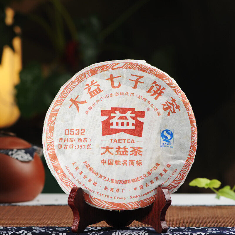 357g Year Menghai Dayi 0532 Pu-erh Tea Ripe Puer Tea Cake Pu'er Beeng Cha