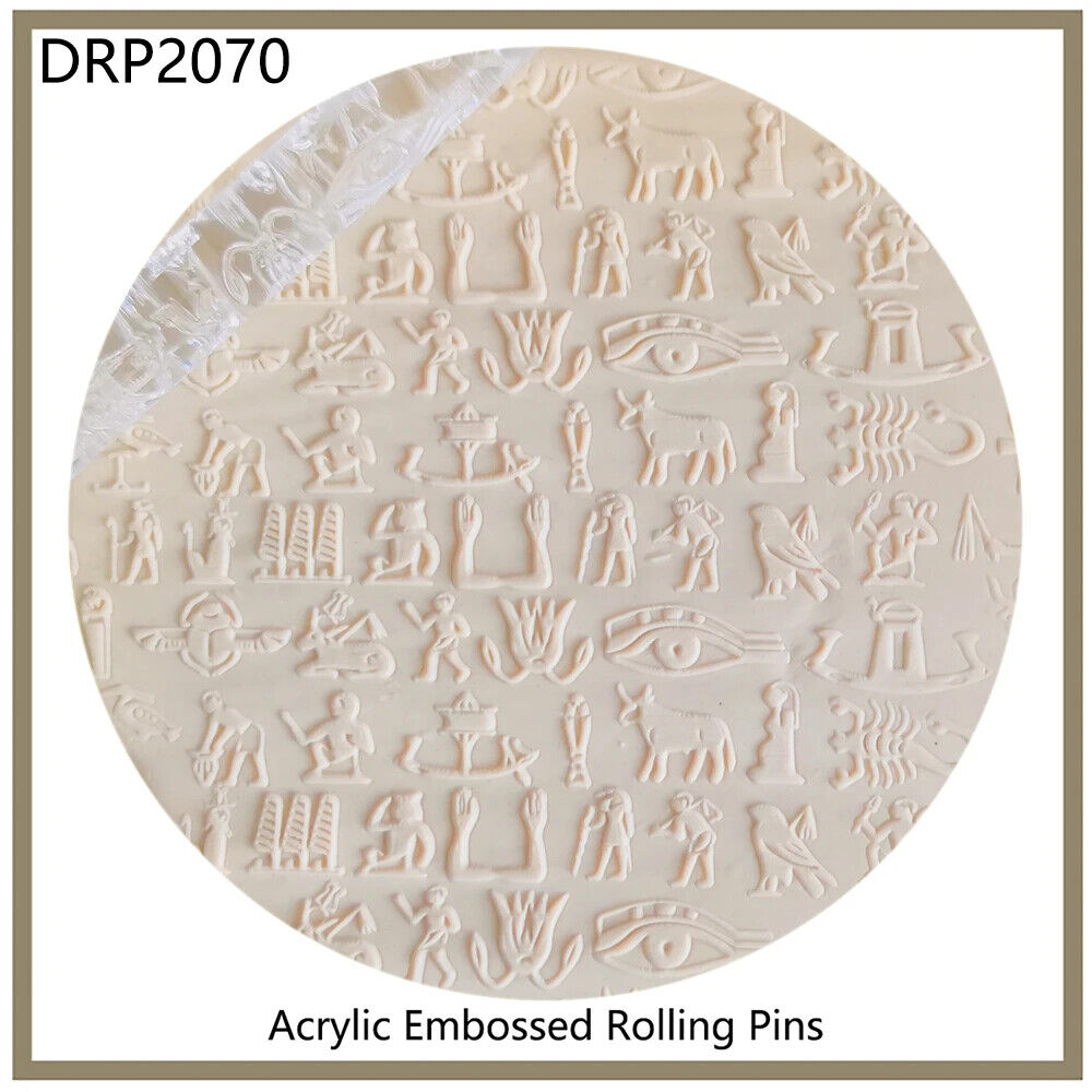 Rolling Pin Acrylic Ancient Egypt Pattern Clay Art Embossing Tools Dough Rollers