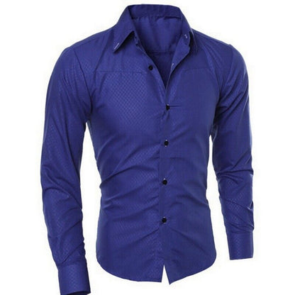 Men Dress Shirt Non Iron Long Sleeve Business Formal Regular Fit Office