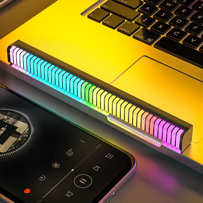 RGB LED Sound Control Light Bar Voice Activated Rhythm Lamp Car Desktop Office