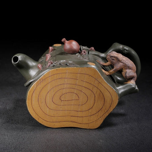 Vintage Chinese Yixing Purple Clay Teapot Zisha Ceremony Carving Collectible Art