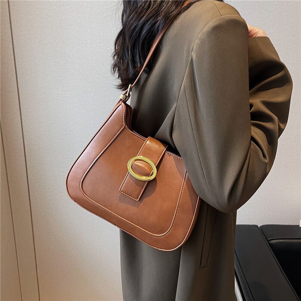 Moon Shoulder Bags Women PU Leather Crossbody Bag Work Ladies Handbags