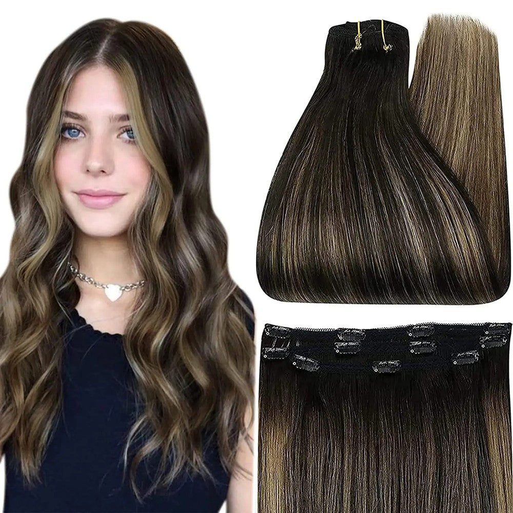 Full Shine 50 Grams 100% Real Clip Remy Human Hair Extensions Full Head Thick