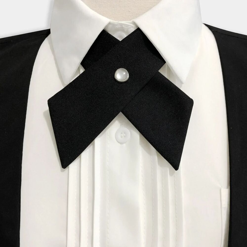 Women Criss Cross Bow Ties Fashion Solid Detachable Collars Apparels Accessories