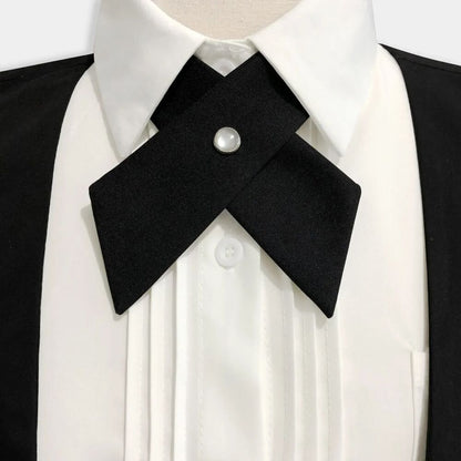 Women Criss Cross Bow Ties Fashion Solid Detachable Collars Apparels Accessories