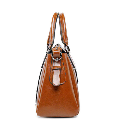 Genuine Leather Women's Classic Handbag Crossbody Shoulder Bag Satchel Tote Bag
